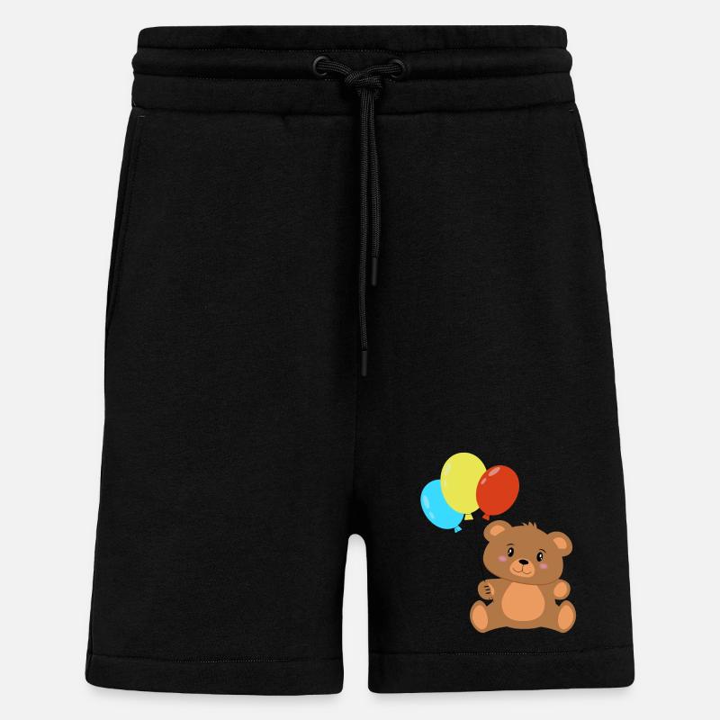 Teddybär mit Luftballons - Shorts - made by SPREAD - SOLID BLACK