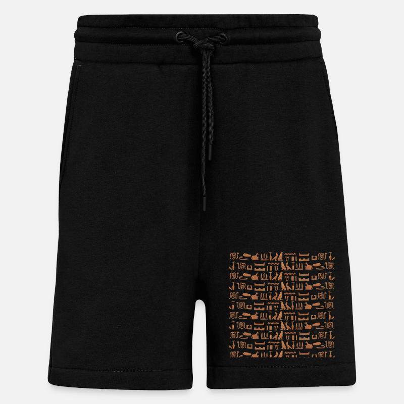 Ancient Egypt, hieroglyphic pattern, gift idea - Shorts - made by SPREAD - SOLID BLACK