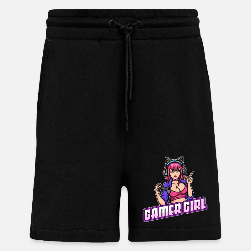 Gamer Queen Headset Controller Zocker - Shorts - made by SPREAD - SOLID BLACK