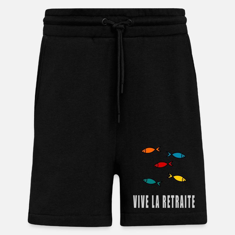 RETRAITE. BONNE RETRAITE. JOYEUSE RETRAITE - Short bio décontracté fabriqué en UE - SOLID BLACK