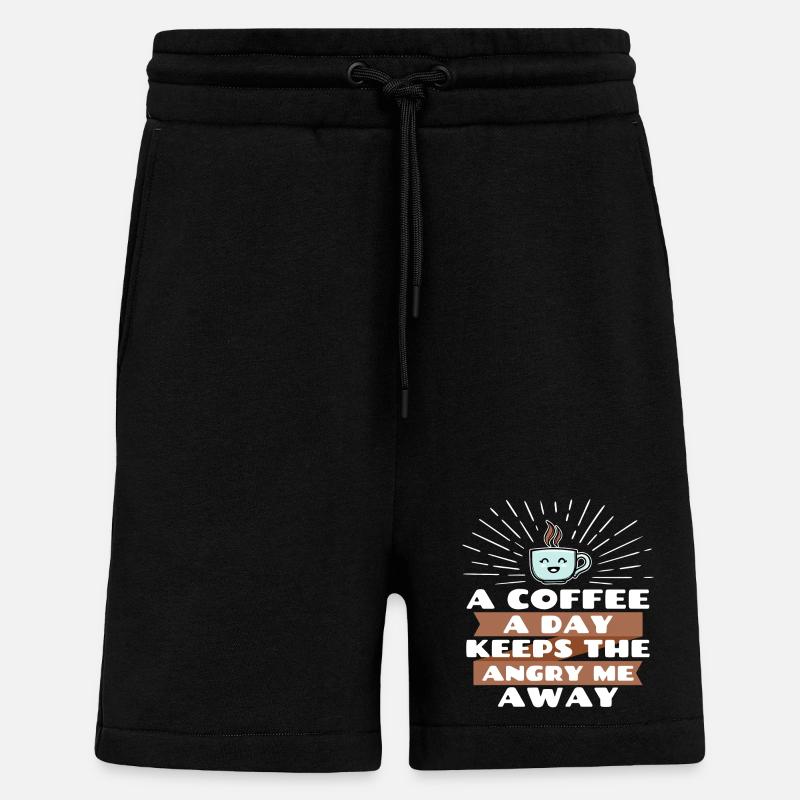 Witz Cool Lustig Statement Kaffee - Shorts - made by SPREAD - SOLID BLACK