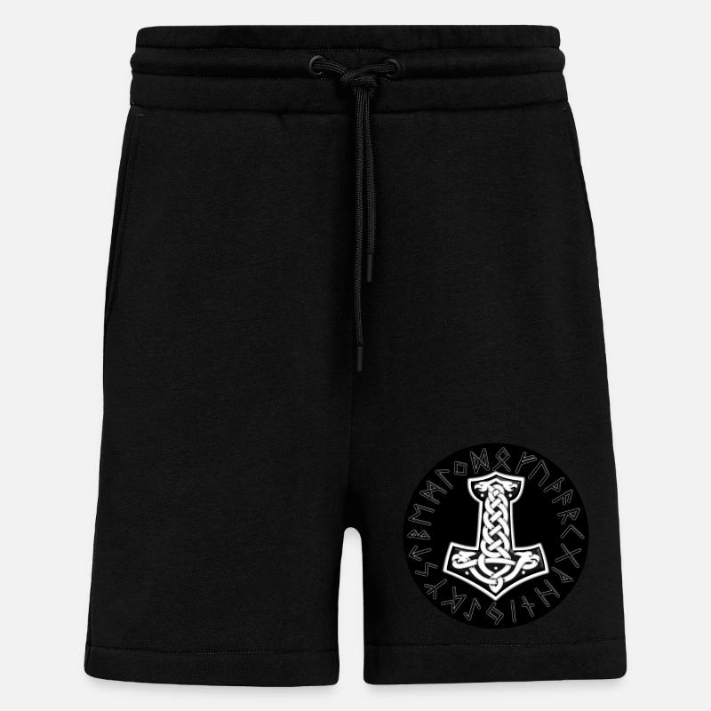 Mjölnir Celtic Runic Knot - Shorts - made by SPREAD - SOLID BLACK