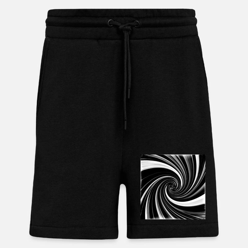 Vortex noir et blanc - Short bio décontracté fabriqué en UE - SOLID BLACK