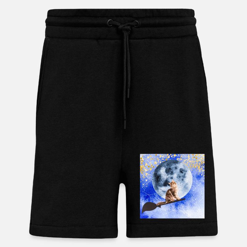 Chat sorcier - Short bio décontracté fabriqué en UE - SOLID BLACK