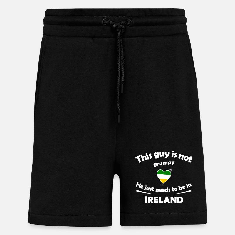 Vacances en Irlande - Short bio décontracté fabriqué en UE - SOLID BLACK