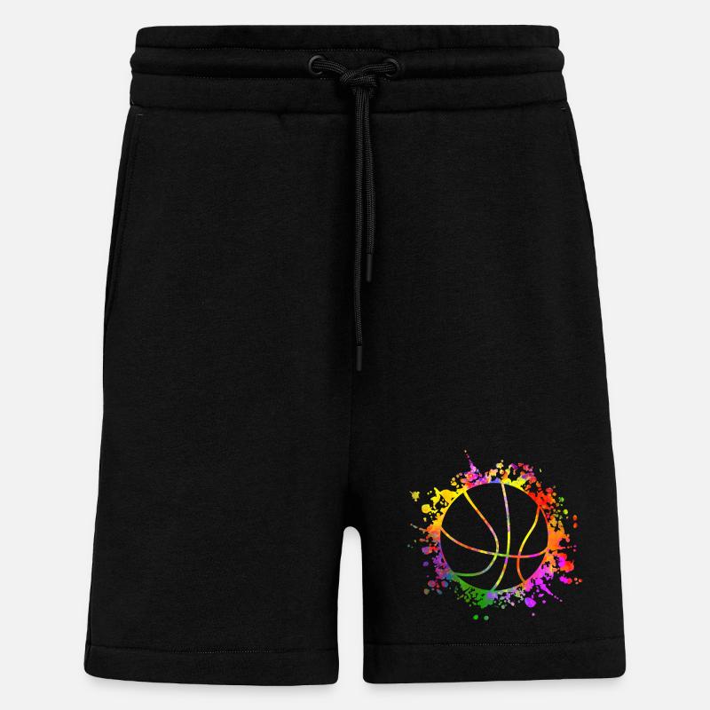 Basketball Farbspritzer Farbklecks - Shorts - made by SPREAD - SOLID BLACK