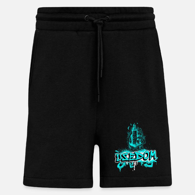 Usedom Leuchtturm Design / Geschenkidee - Shorts - made by SPREAD - SOLID BLACK