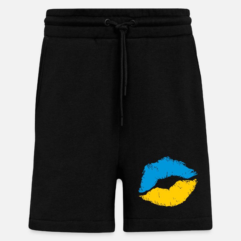 SAUVER UKRAINE Drapeau ukrainien - Short bio décontracté fabriqué en UE - SOLID BLACK