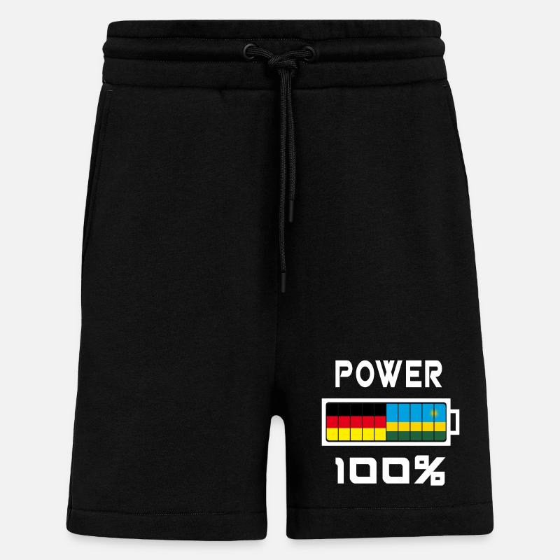 Germany and Rwanda Power 100% - Shorts - made by SPREAD - SOLID BLACK