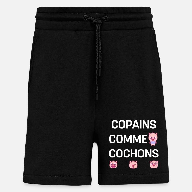 COPAINS COMME COCHONS - Short bio décontracté fabriqué en UE - SOLID BLACK