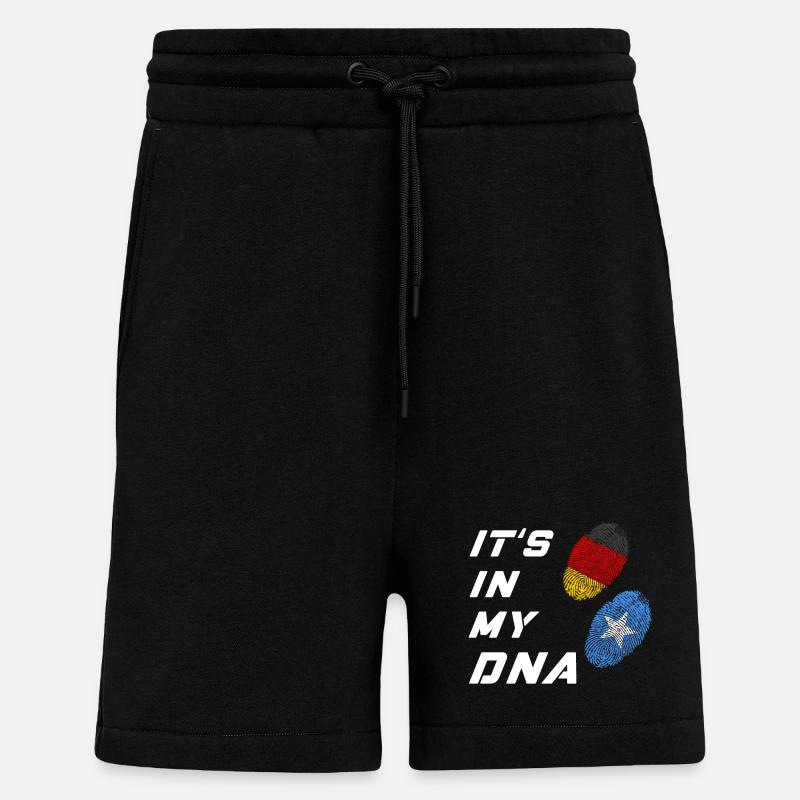 Dans mon ADN Allemagne / Somalie - Short bio décontracté fabriqué en UE - SOLID BLACK