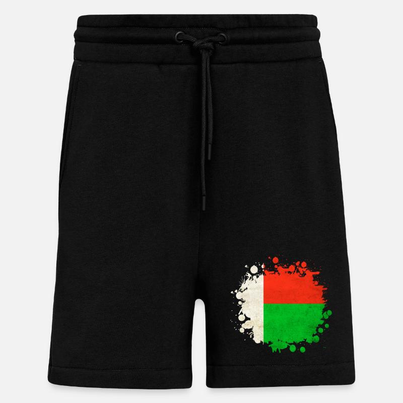 Madagaskar Flaggen Klecks - Shorts - made by SPREAD - SOLID BLACK