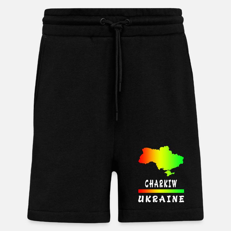 Charkiw Ukraine Regenbogen Design - Shorts - made by SPREAD - SOLID BLACK
