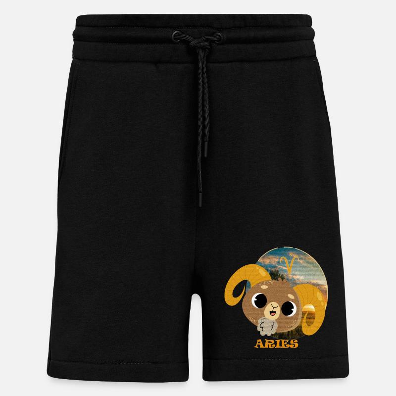 Sternzeichen WIDDER - Shorts - made by SPREAD - SOLID BLACK
