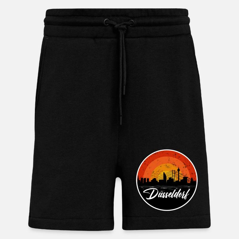 Skyline II de Düsseldorf - Short bio décontracté fabriqué en UE - SOLID BLACK