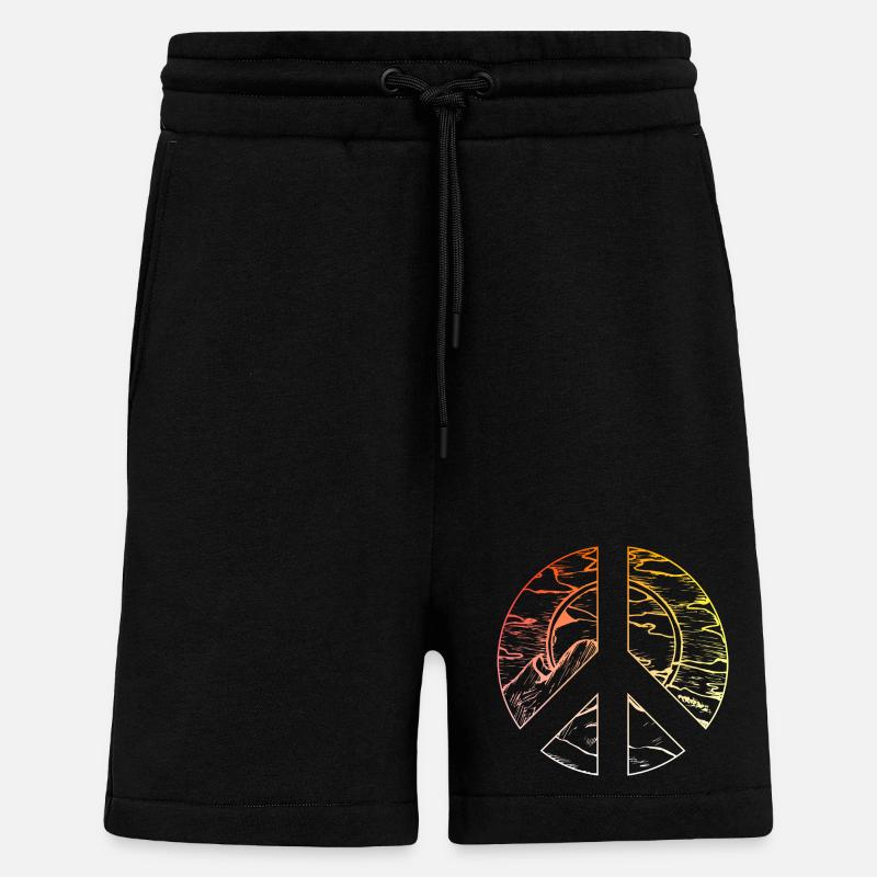 Friedenszeichen Peace Design - Shorts - made by SPREAD - SOLID BLACK