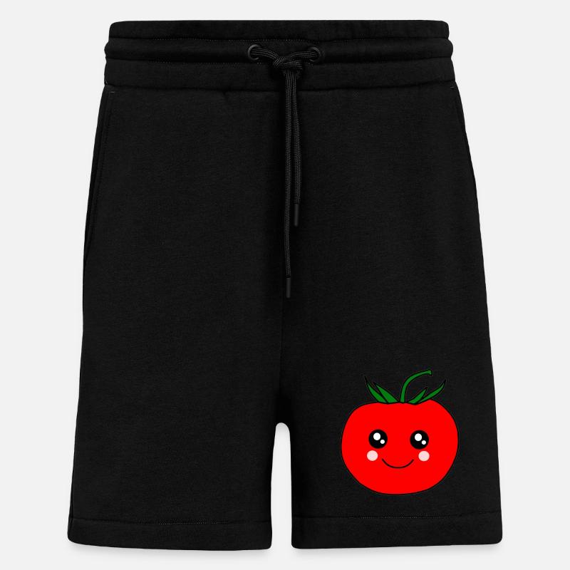 Tomate, rouge, tomate rouge, tomates - Short bio décontracté fabriqué en UE - SOLID BLACK