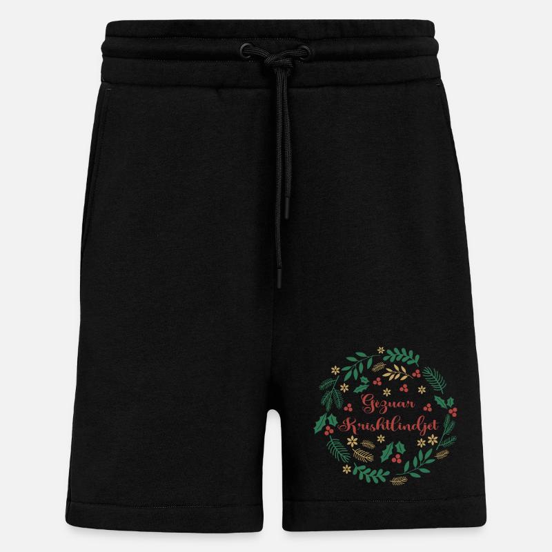 Gezuar Krishtlindjet Joyeux Noël Joyeux Noël - Short bio décontracté fabriqué en UE - SOLID BLACK