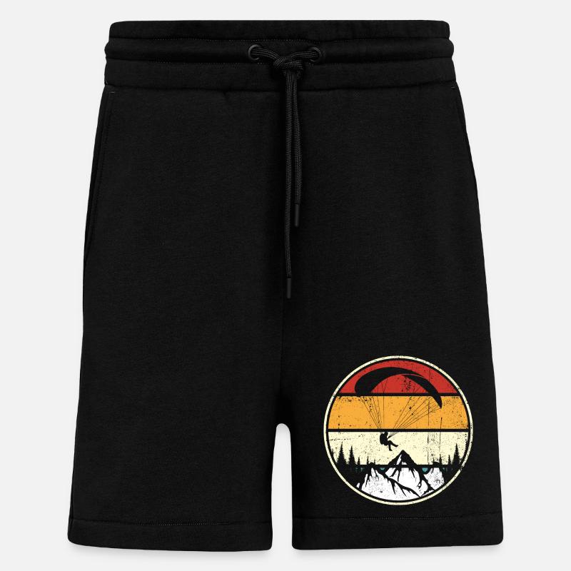 Sunset Peaks Eagle Circle - Shorts - made by SPREAD - SOLID BLACK