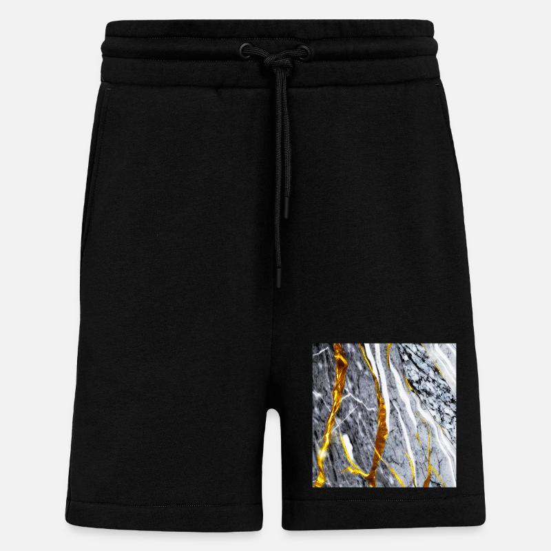 Marmor Gold Textur - Shorts - made by SPREAD - SOLID BLACK