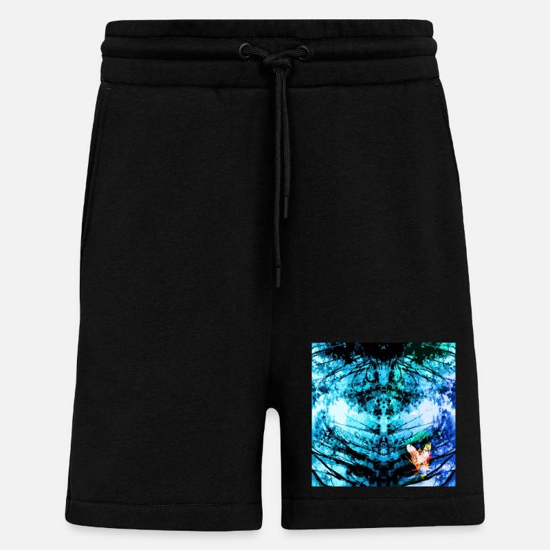 Blauer Psychedelischer Schmetterling - Shorts - made by SPREAD - SOLID BLACK