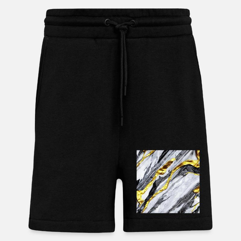 Structure en marbre or - Short bio décontracté fabriqué en UE - SOLID BLACK