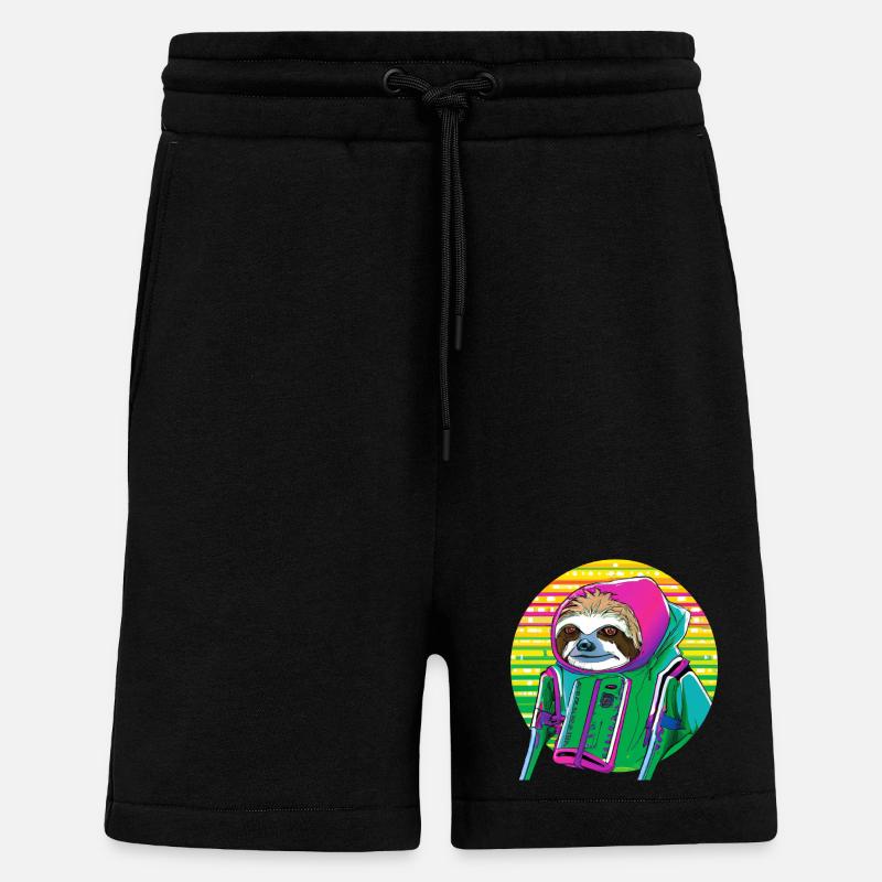 Cyber Punk Sloth - Ukiyo-e Stil. - Shorts - made by SPREAD - SOLID BLACK
