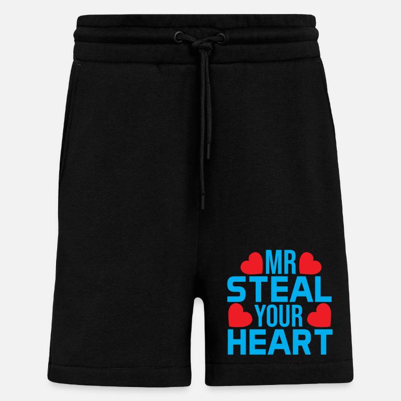 Liebesbotschaft mit farbigen Herzen - Shorts - made by SPREAD - SOLID BLACK