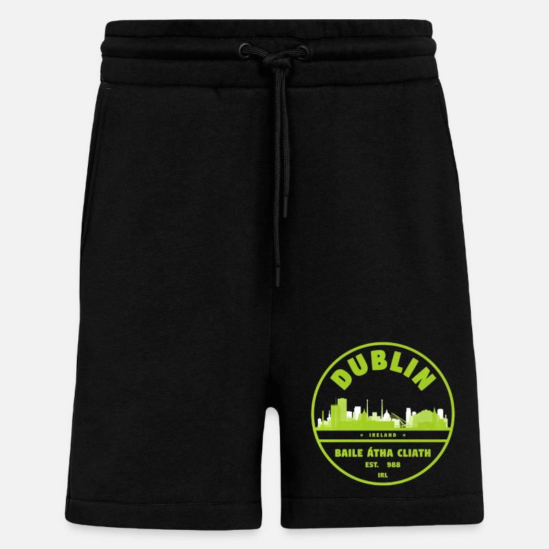 Dublin Skyline Stempel - Shorts - made by SPREAD - SOLID BLACK