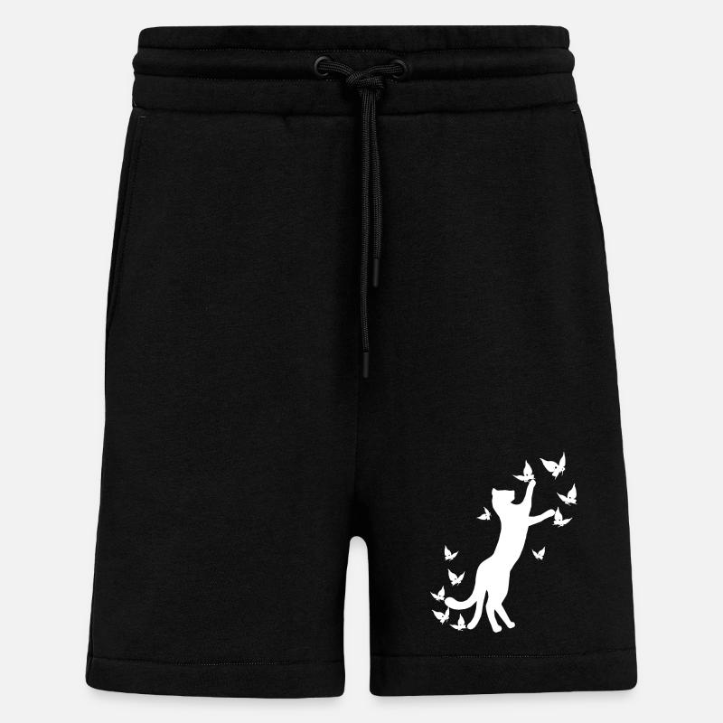 nekomata hell, Kätzchen, schmetterlinge - Shorts - made by SPREAD - SOLID BLACK