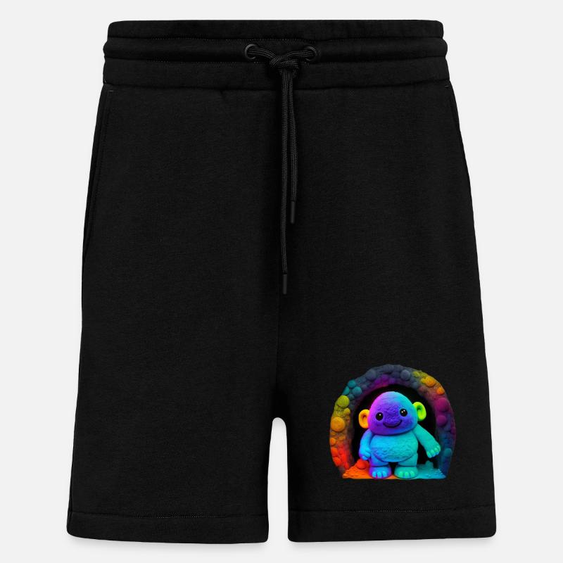 Neon Regenbogenaffe im Tunnel - Shorts - made by SPREAD - SOLID BLACK