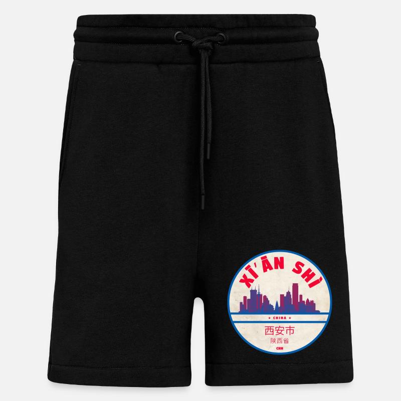 Xi’an Skyline Abzeichen - Shorts - made by SPREAD - SOLID BLACK