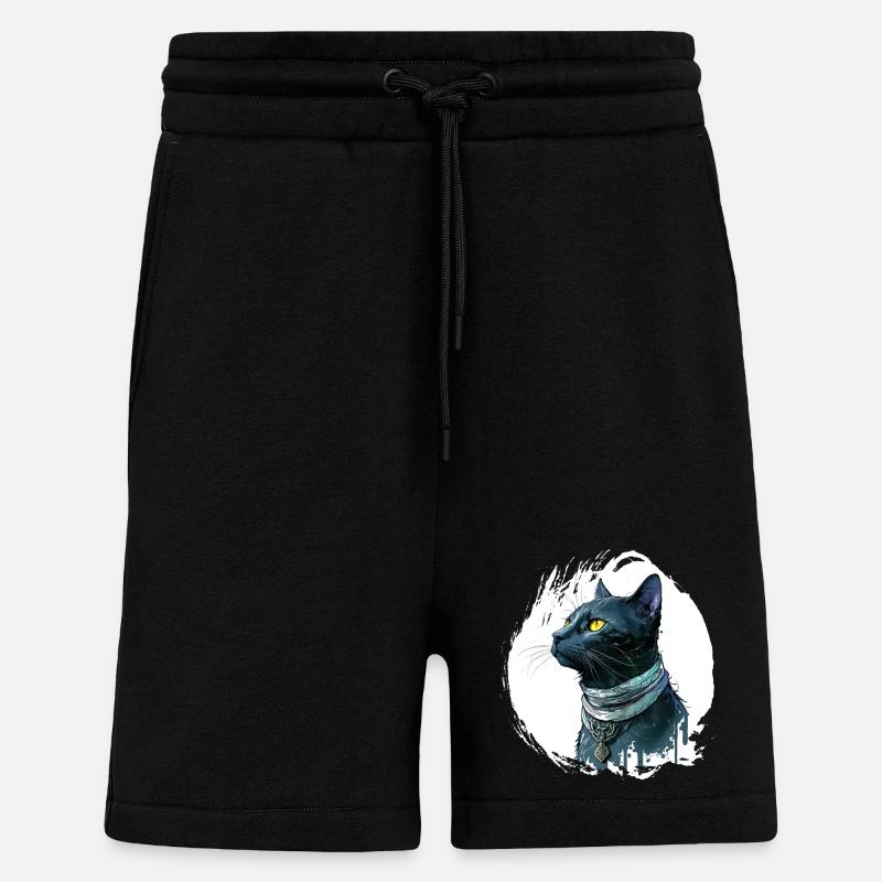 Schwarze Katze Inkl Splash - Shorts - made by SPREAD - SOLID BLACK