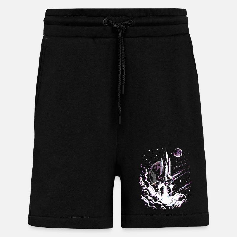 Fusée au décollage - Short bio décontracté fabriqué en UE - SOLID BLACK