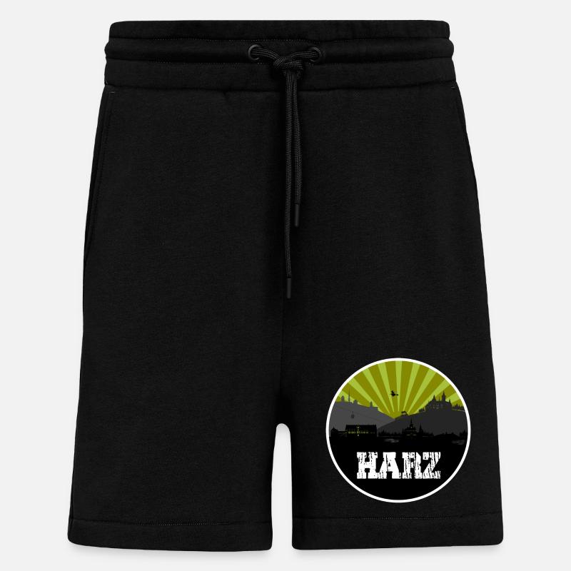 Harz Retro Skyline - Shorts - made by SPREAD - SOLID BLACK