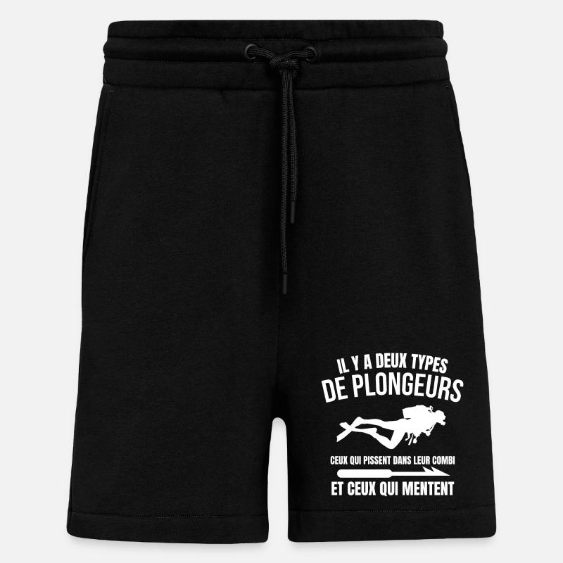 plongée sous-marine, masque de plongée - Short bio décontracté fabriqué en UE - SOLID BLACK