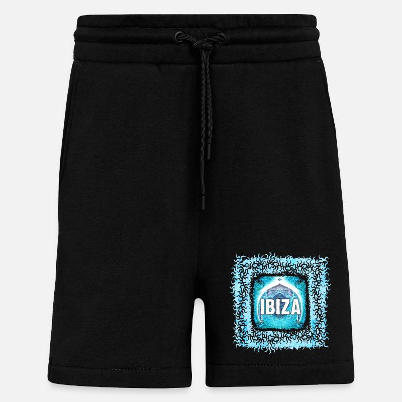 Ibiza Electronics Art Design - Short bio décontracté fabriqué en UE - SOLID BLACK