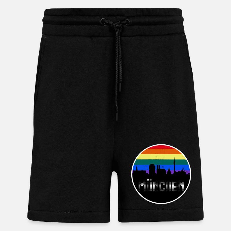 München Skyline Regenbogen - Shorts - made by SPREAD - SOLID BLACK