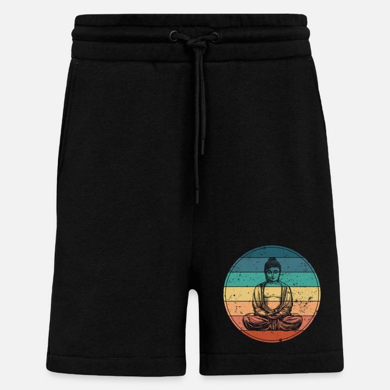 Buddha in der Regenbogen-Meditation - Shorts - made by SPREAD - SOLID BLACK