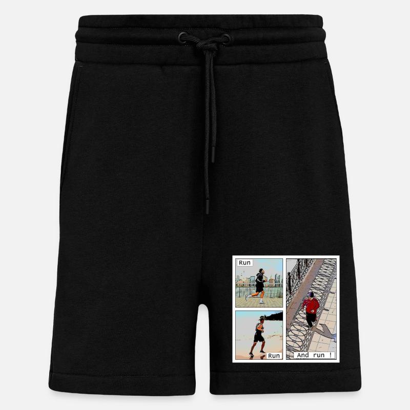 Le plaisir de courrir - Short bio décontracté fabriqué en UE - SOLID BLACK