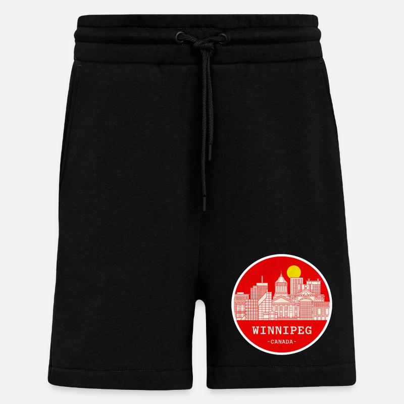 Winnipeg Stadtsilhouette Kreis - Shorts - made by SPREAD - SOLID BLACK