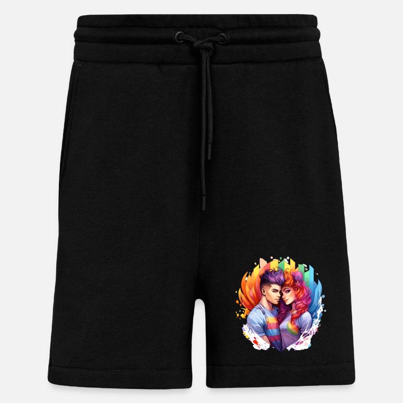 Regenbogenliebe Duo im Farbrausch - Shorts - made by SPREAD - SOLID BLACK