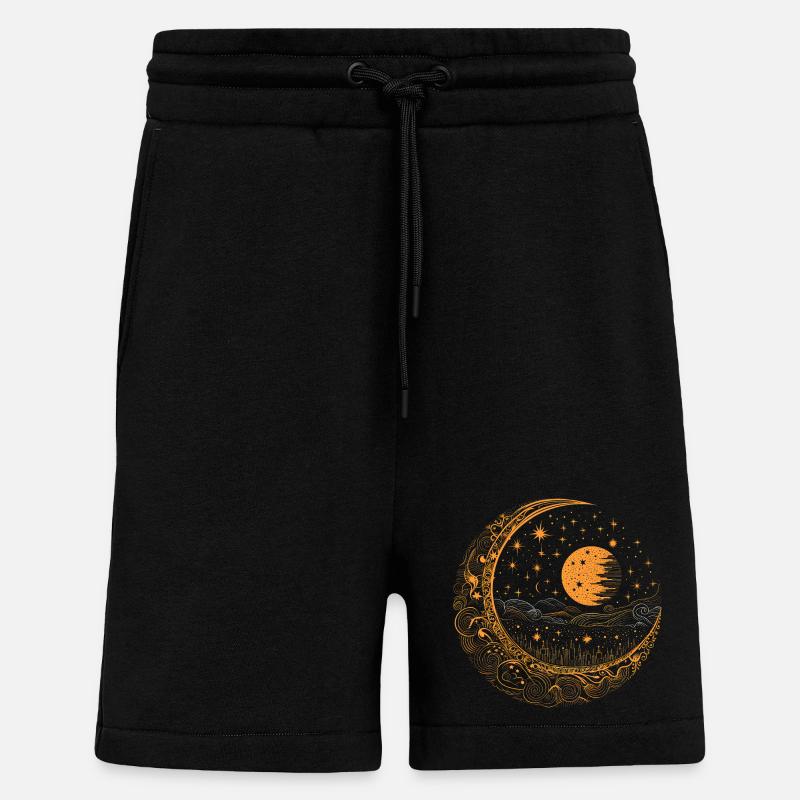 Mond mit Sternen - Shorts - made by SPREAD - SOLID BLACK