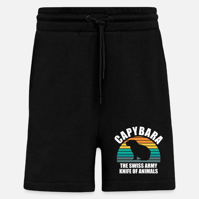 Capybara Zootier Design - Shorts - made by SPREAD - SOLID BLACK