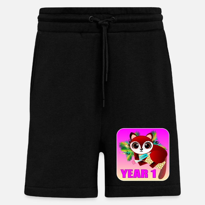 ÉCOLE PRIMAIRE 1 - FOX - Short bio décontracté fabriqué en UE - SOLID BLACK