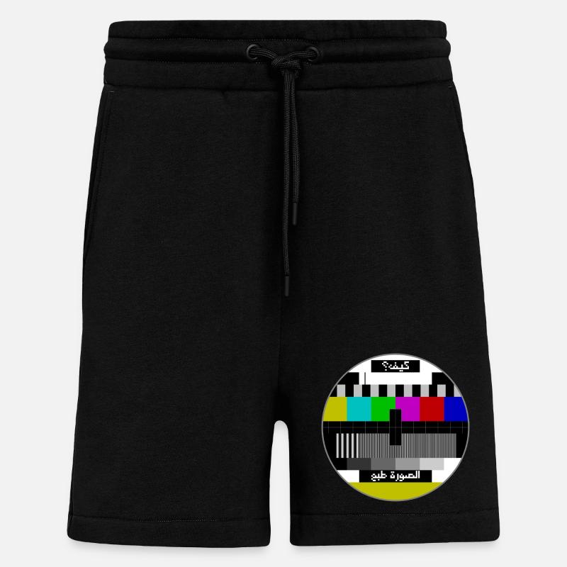 Test pattern arabic - Shorts - made by SPREAD - SOLID BLACK
