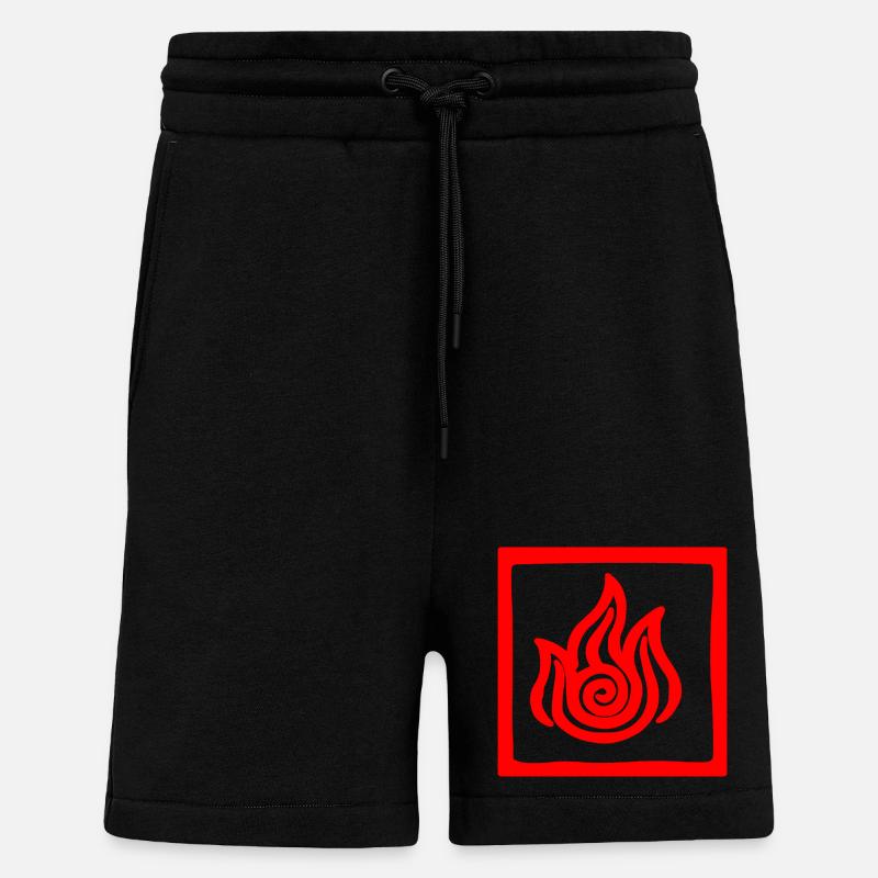 Symbol des Feuers im Quadrat - Shorts - made by SPREAD - SOLID BLACK