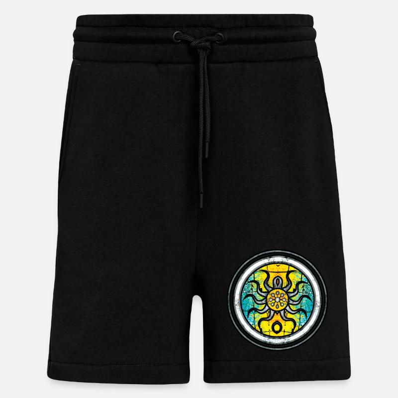 Abstract Octopus with Mandala Pattern - Shorts - made by SPREAD - SOLID BLACK