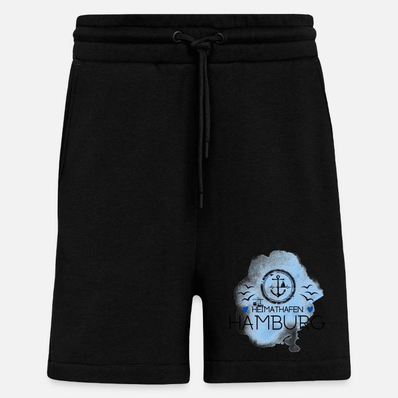 Hamburg Heimathafen- Ankermotiv - Shorts - made by SPREAD - SOLID BLACK