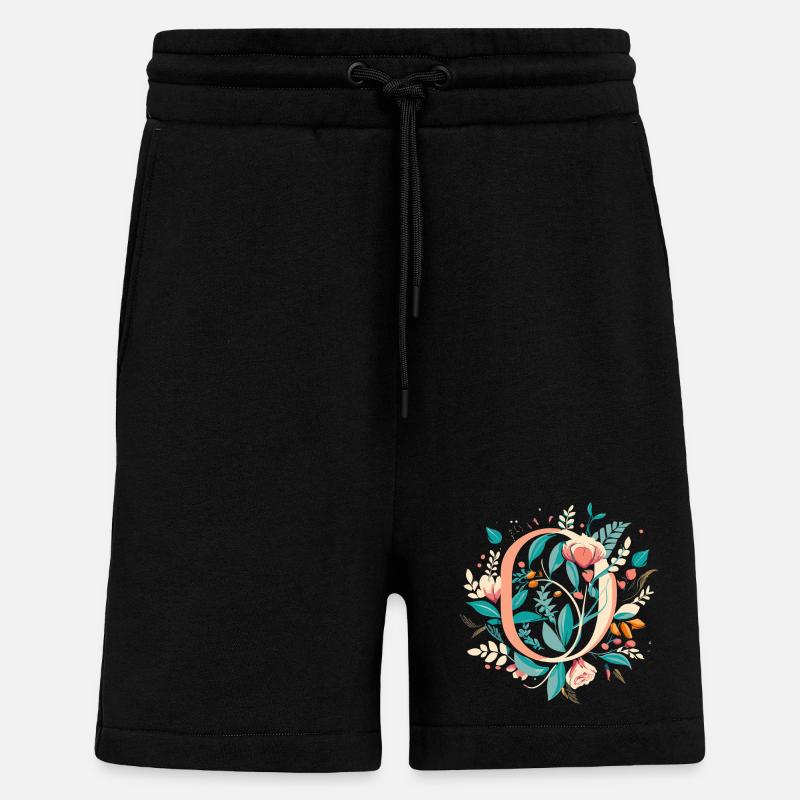 O typography floral - Shorts - made by SPREAD - SOLID BLACK